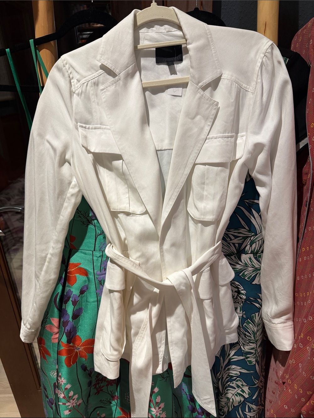 INTERMIX White Belted Utility Blazer